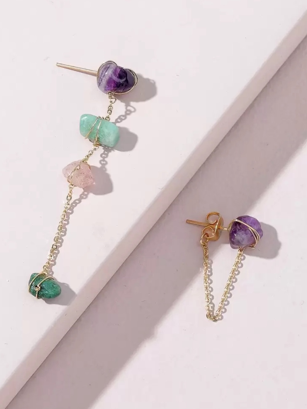 🔮 Mismatched Stone Earrings 🔮 - Picture 2 of 7